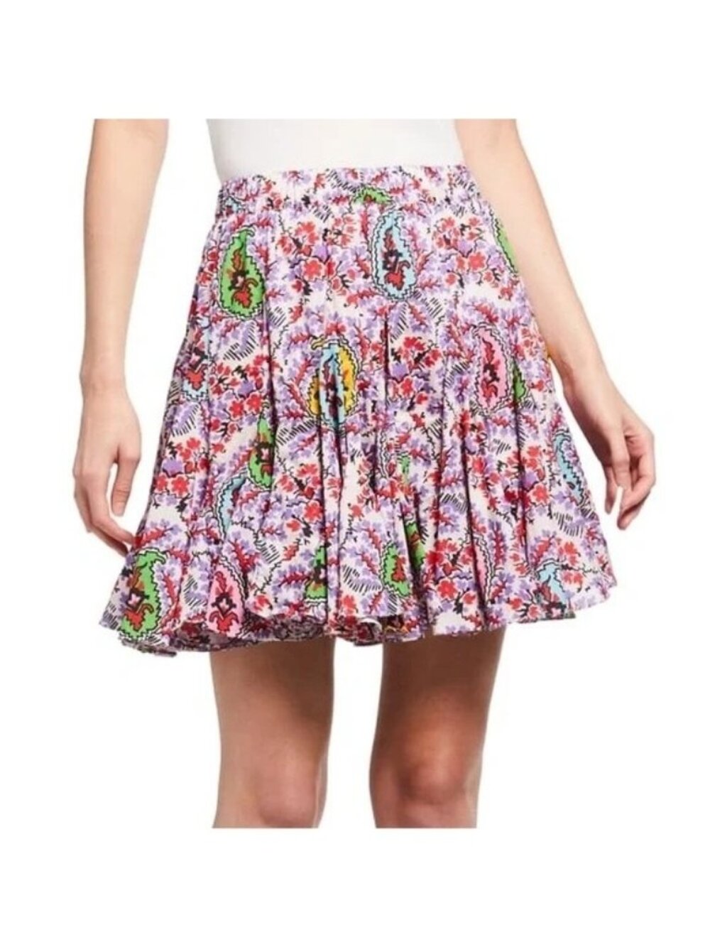 Rhode Hilary Multicolor Floral Geometric Full Mini Skirt Womens Size Small